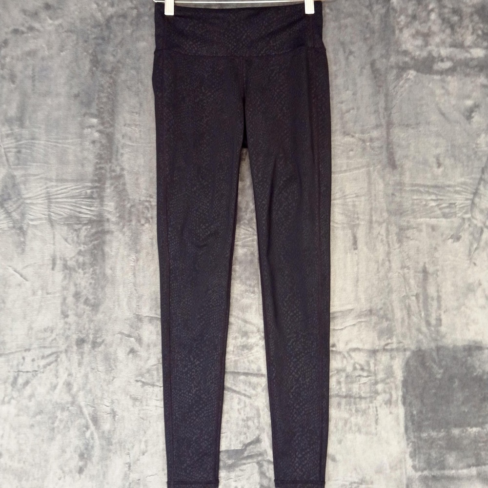 Athleta Leggings Womens XS Black Animal Print Yoga Pants Activewear Stretch SP17